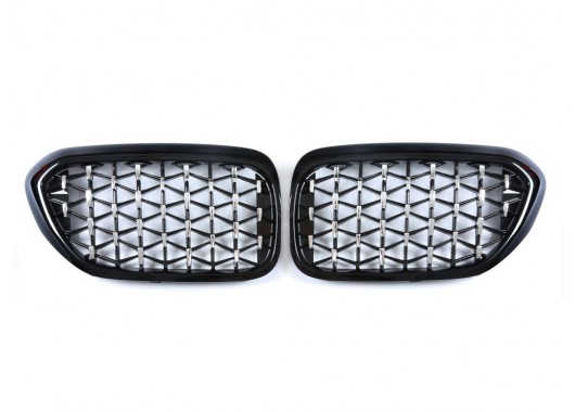 Тунинг решетки за BMW G30/G31 (2016-2019) Diamond design - черен лак/хром
